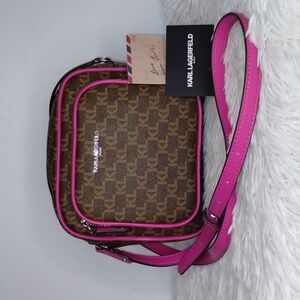 NEW Karl Lagerfeld Monogram Crossbody Bag